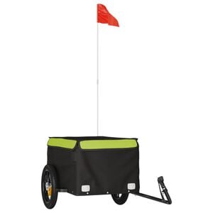 vidaXL Fahrradanh&auml;nger Schwarz und Gr&uuml;n 30 kg Eisen