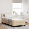 vidaXL Boxspringbett mit Matratze mit Kopfteil Creme 90 x 200 cm Stoff