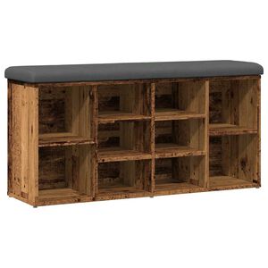 vidaXL Schuhbank Altholz-Optik 102x32x50 cm Holzwerkstoff