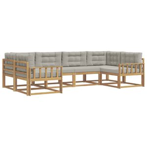 vidaXL Outdoor-Sofagarnitur 6 stk. Wei&szlig; und Hellgrau