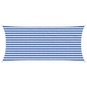 vidaXL Sonnensegel 2 x 5 m HDPE Rechteckig Blau und Wei&szlig;