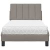 vidaXL Bett mit Matratze "Hanko" Taupe 80x200 cm Stoff