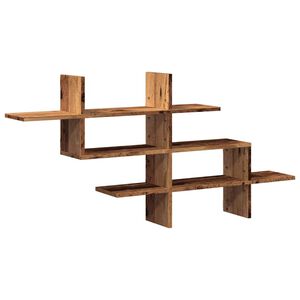 vidaXL Wandregal Altholz-Optik 124,5x18x60,5 cm Holzwerkstoff