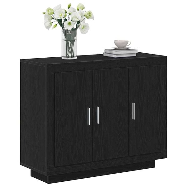 vidaXL Sideboard Schwarz Eichen-Optik 92 x 35 x 75 cm Holzwerkstoff