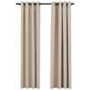 vidaXL Verdunkelungsvorh&auml;nge &Ouml;sen Leinenoptik 2 Stk. Beige 140x245 cm