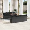 vidaXL Garten-Sofa-Set mit Speicher 9 pcs Schwarz Poly Rattan