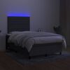 vidaXL Boxspringbett mit Matratze & LED Dunkelgrau 120x200 cm Stoff