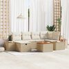 vidaXL Gartensofa-set mit Kissen mit Speicher 7 pcs Beige Poly-Rattan