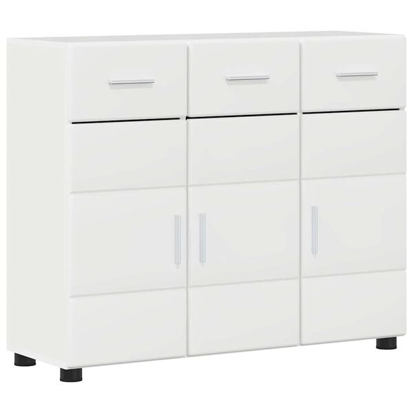 vidaXL Sideboard Hochglanz Wei&szlig; 88,5 x 30,5 x 73 cm Holzwerkstoff