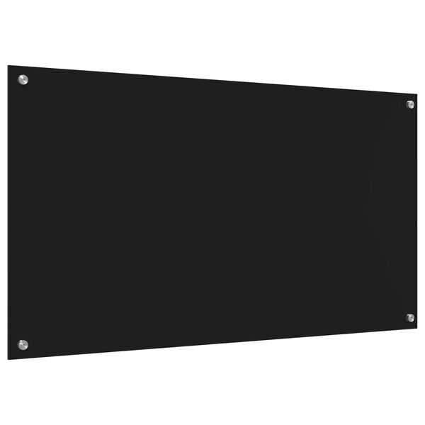 vidaXL K&uuml;chenr&uuml;ckwand Schwarz 110 x 60 x 0,6 cm Geh&auml;rtetes Glas