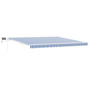 vidaXL Ausziehbare Markise Blau und Wei&szlig; 500 x 300 cm