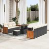 vidaXL Garten-Sofa-Set 10 pcs Schwarz und Creme Poly-Rattan
