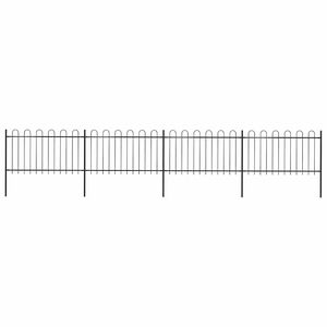 vidaXL Gartenzaun mit Rundbogen Stahl 671 x 100 cm Schwarz