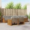 vidaXL Outdoor-Sofagarnitur mit Kissen 7 pcs Nat&uuml;rlich und Hellgrau