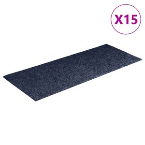 vidaXL Stufenmatten Selbstklebend 15 Stk. 60x25 cm Grau Blau Rechteckig