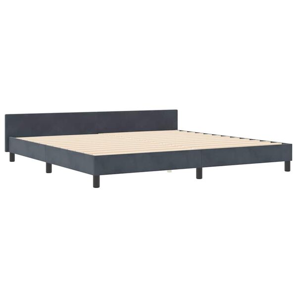 vidaXL Boxspringbett mit Kopfteil Dunkelgrau 200 x 200 cm Samt