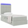 vidaXL Bett mit Stauraum und LED mit LED Hellgrau 90 x 190 cm Samt