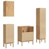 vidaXL Badezimmerm&ouml;bel-Set FLORO 4 pcs Wachsbraun Massivholz Kiefer