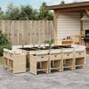 vidaXL 13-tlg. Garten-Essgruppe mit Kissen Beige Poly Rattan