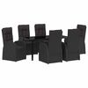 vidaXL Garten Essgruppe 7 Stk. Schwarz Poly-Rattan