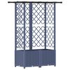 vidaXL Hochbeet mit Rankgitter und Dach Grau 124 x 40 x 136 cm PP