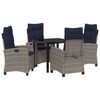 vidaXL Garten Essgruppe 5 stk. Grau Poly-Rattan