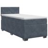 vidaXL Boxspringbett mit Matratze Dunkelgrau 90 x 200 cm Samt