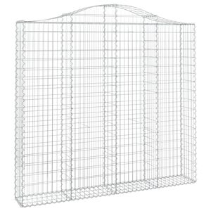 vidaXL Gabione mit Hochbogen 200x30x180/200 cm Verzinktes Eisen