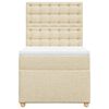 vidaXL Boxspringbett mit Matratze Creme 90x200 cm Stoff