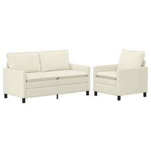 vidaXL Sofa Set 2 stk. Creme Stoff