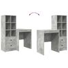 vidaXL Schreibtisch mit Schubladen 2 pcs Beton Grau