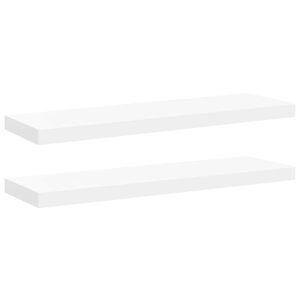 vidaXL Schweberegale 2 Stk. Wei&szlig; 80x23,5x3,8 cm MDF