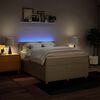 vidaXL Boxspringbett mit Matratze Creme 140x190 cm Stoff