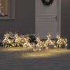 vidaXL LED Rentiere mit 180 LEDs 6 pcs Gold PET