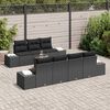 vidaXL Gartensofa-set mit Speicher 8 pcs Schwarz Poly-Rattan