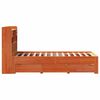 vidaXL Massivholzbett mit Regal ohne Matratze Wachsbraun 100x200 cm