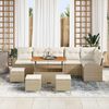 vidaXL Gartensofa-set mit Kissen 10 pcs Beige Poly-Rattan