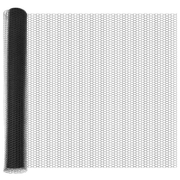 vidaXL Zaunpfosten Grau 50 x 1,2 m (13 mm Gitter) Stahl und PVC