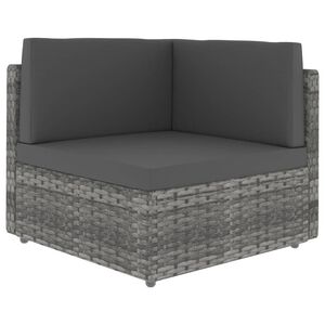 vidaXL Modulares Sofa-Eckteil Poly Rattan Grau