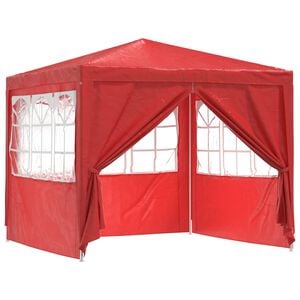 vidaXL Party-Zelt 250 x 250 x 240 cm Rot PE und Stahl