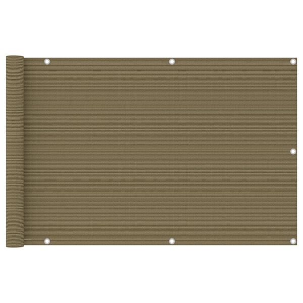 vidaXL Balkon-Sichtschutz Taupe 90x500 cm HDPE