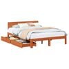 vidaXL Bettrahmen mit Kopfteil 3 pcs Wachsbraun Massivholz Kiefer