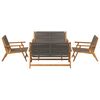 vidaXL Gartenstühle mit Tisch 5 pcs Grau Massivholz Akazie