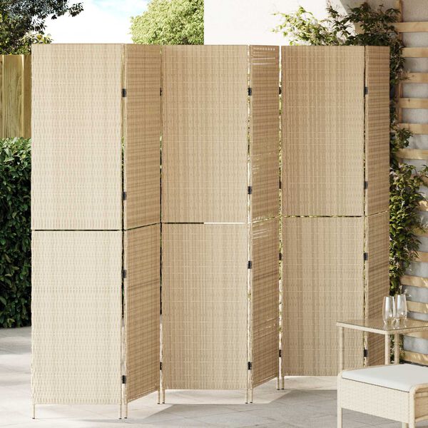 vidaXL Raumteiler Beige 292 x 180 cm Poly-Rattan
