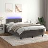 vidaXL Boxspringbett mit Matratze & LED Dunkelgrau 120x190 cm Samt