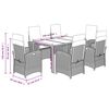 vidaXL 7-tlg. Garten-Essgruppe mit Kissen Schwarz Poly Rattan