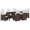 vidaXL Garten Essgruppe 7 stk. Braun Poly-Rattan