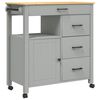 vidaXL K&uuml;chenwagen MONZA 84x40x88,5 cm Massivholz Kiefer