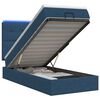 vidaXL Ottoman-Bett mit Matratze und LED Blau 90 x 190 cm Stoff