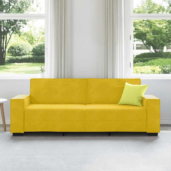 vidaXL 3-Sitzer-Sofa Gelb 180 cm Samt